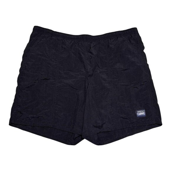 Vintage Speedo 7”‎ Inseam Black Mesh Lined Swimming Trunks Men’s Large - Picture 1 of 5